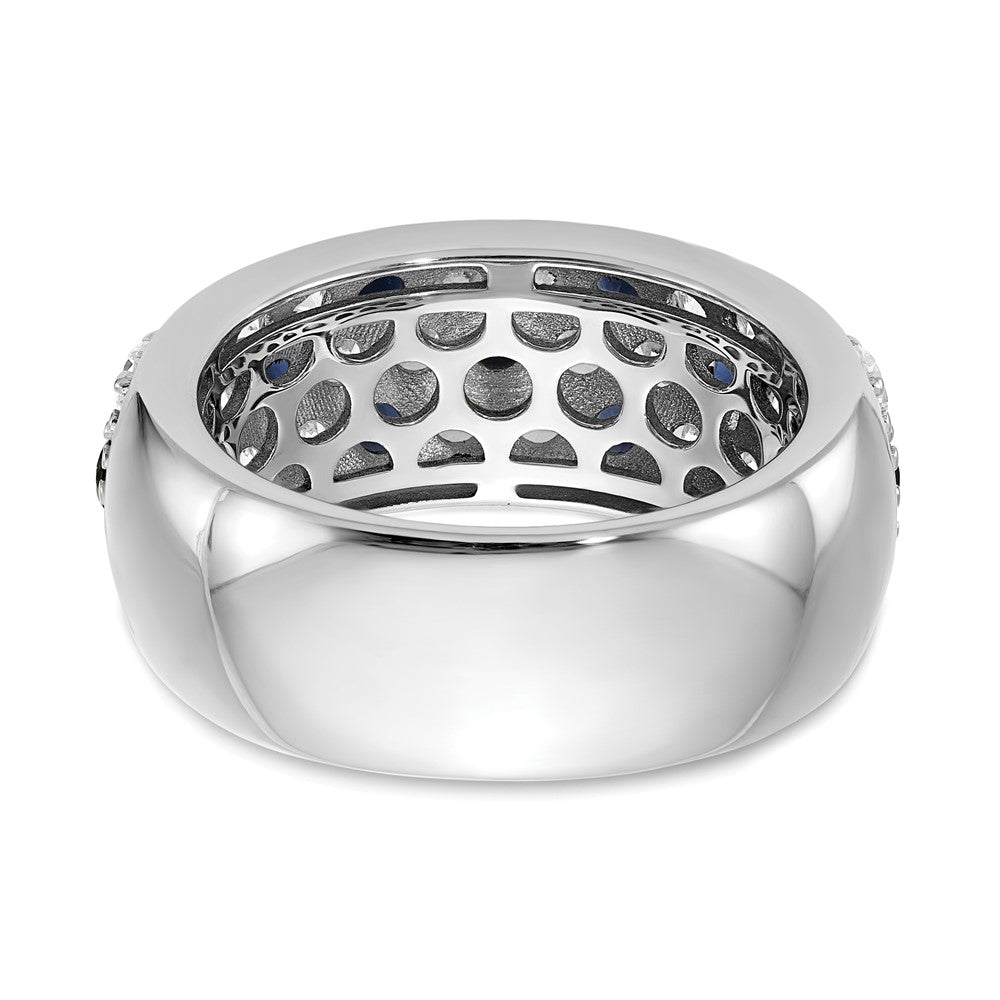 14K White Gold True Origin 1 1/2 Carat Lab Grown Diamond Vs Def And .85 Blue Sapphire Fashion Ring