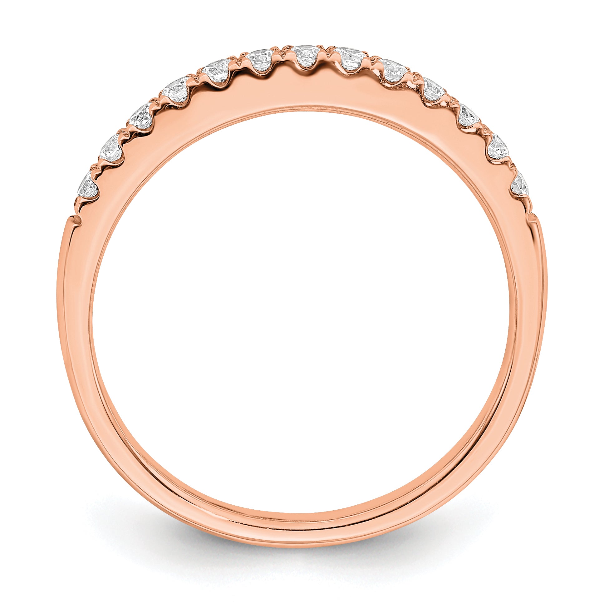14k Rose Gold Real Diamond Wedding Band