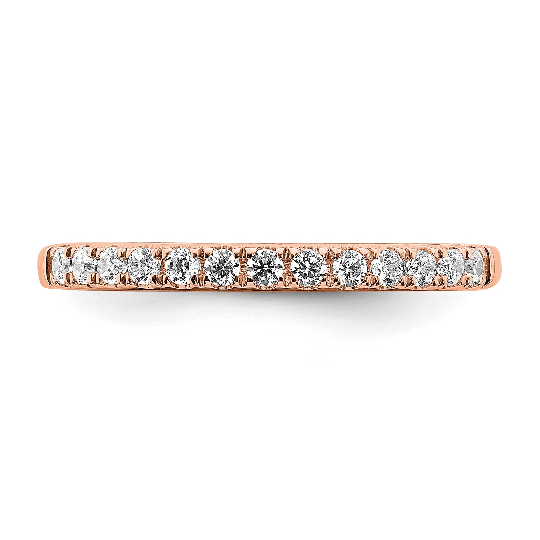 14k Rose Gold Real Diamond Wedding Band