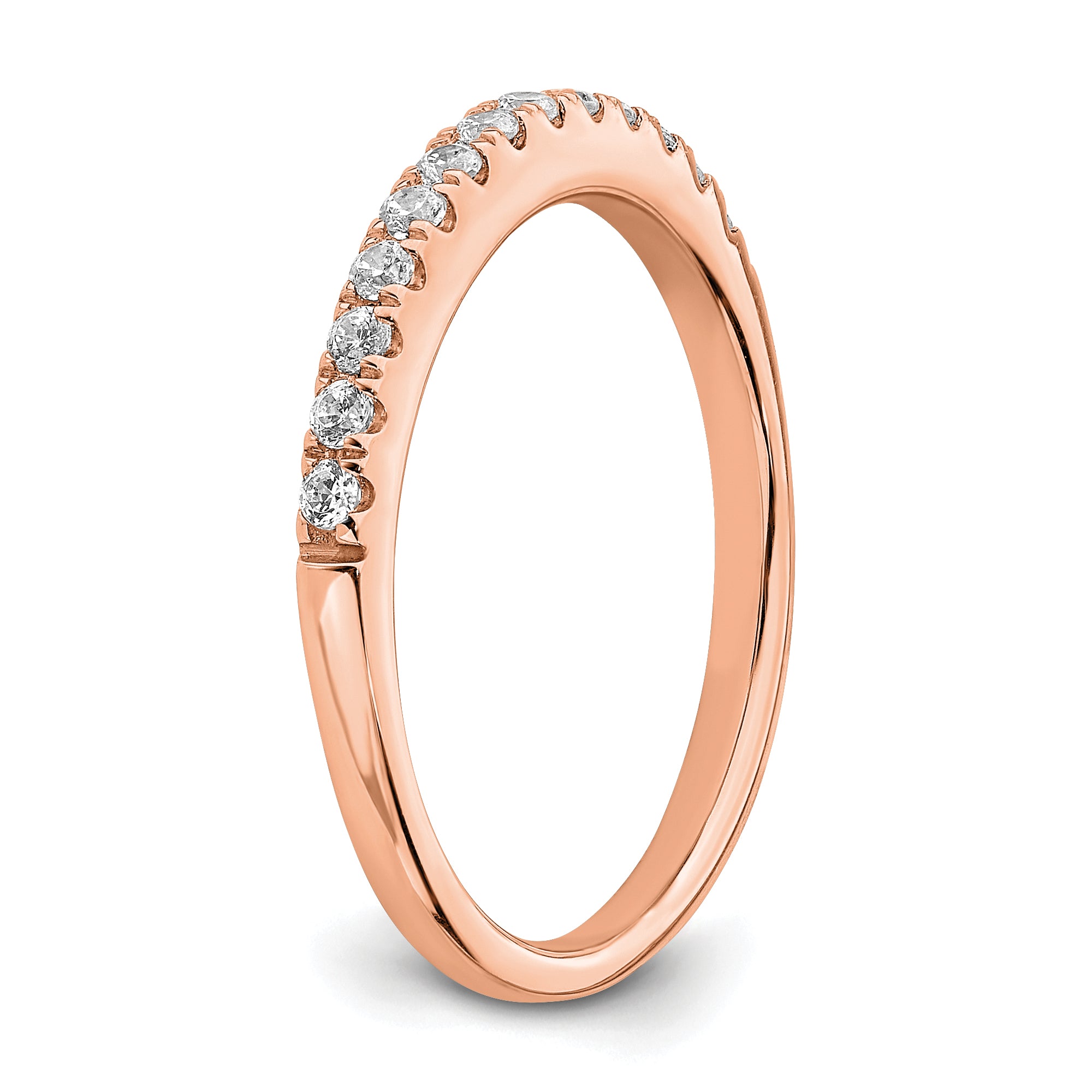 14k Rose Gold Real Diamond Wedding Band