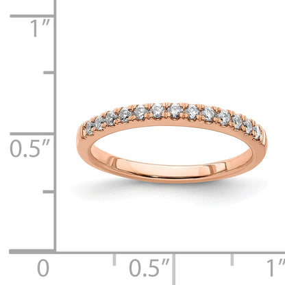 14k Rose Gold Real Diamond Wedding Band