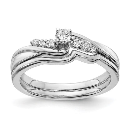 10K White Gold Wedding Set Use Rm6375B 0W & Rm6375E 018 0Waa