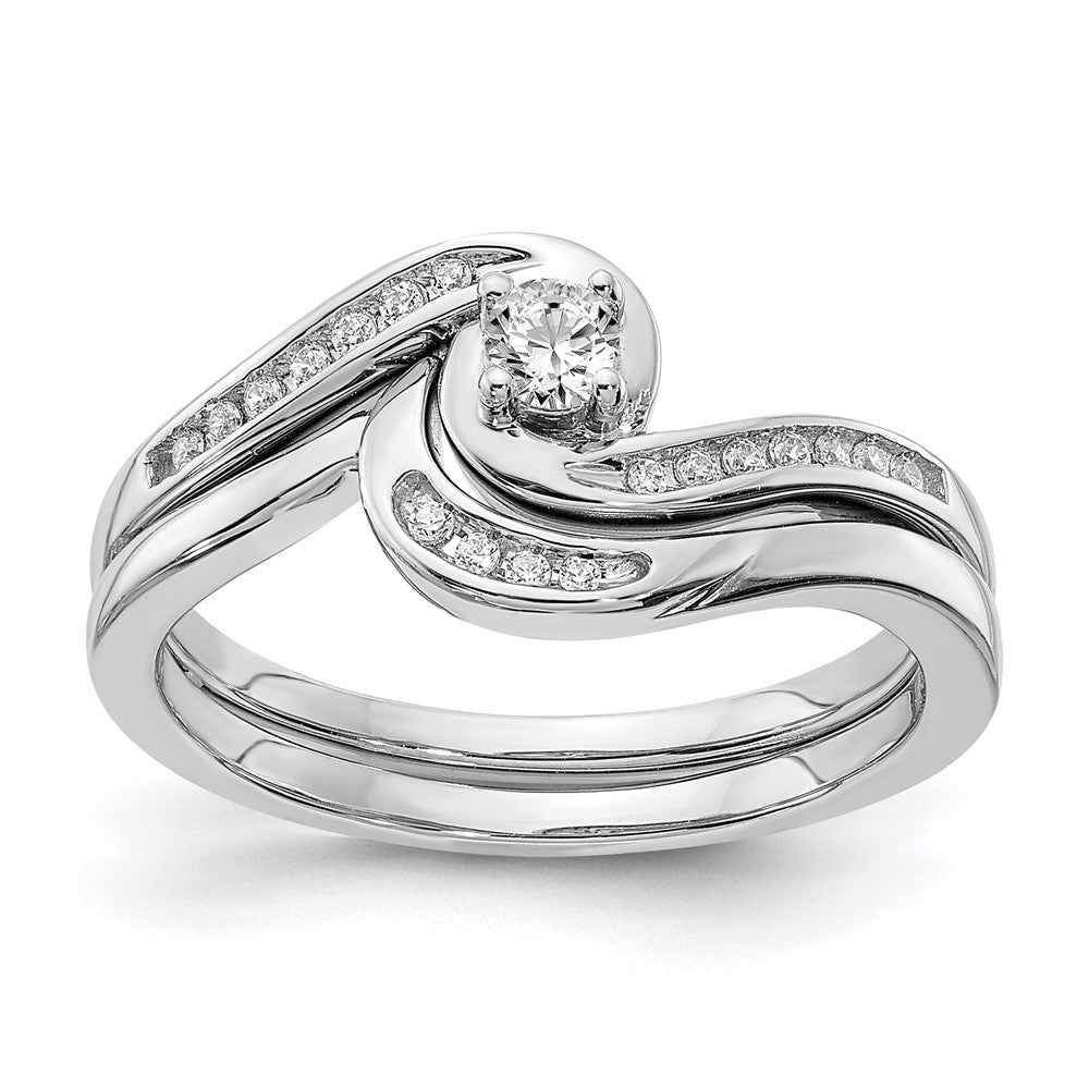 10K White Gold Wedding Set Use Rm6383B 002 0Waa & Rm6383E 018