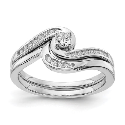 10K White Gold Wedding Set Use Rm6383B 002 0Waa & Rm6383E 018