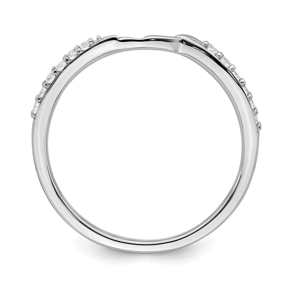 10K White Gold 1/15 Carat Diamond Contoured Complete Wedding Band
