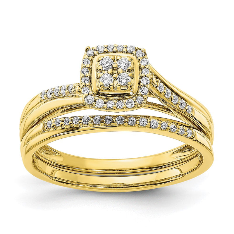 10K Yellow Gold Wedding Set Use Rm6386B 005 0Yaa & Rm6386E 016