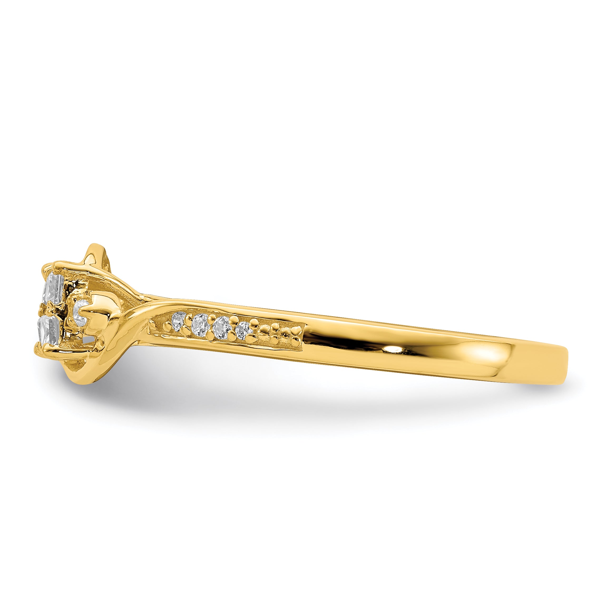 10k Yellow Gold 1/6 Ct. Lab Grown Diamond VS/SI+ G+ Cluster Engagement Ring