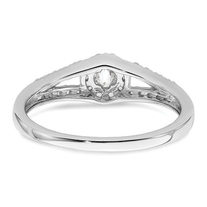 10k White Gold 1/3 Ct. Lab Grown Diamond VS/SI+ G+ Round Halo Engagement Ring