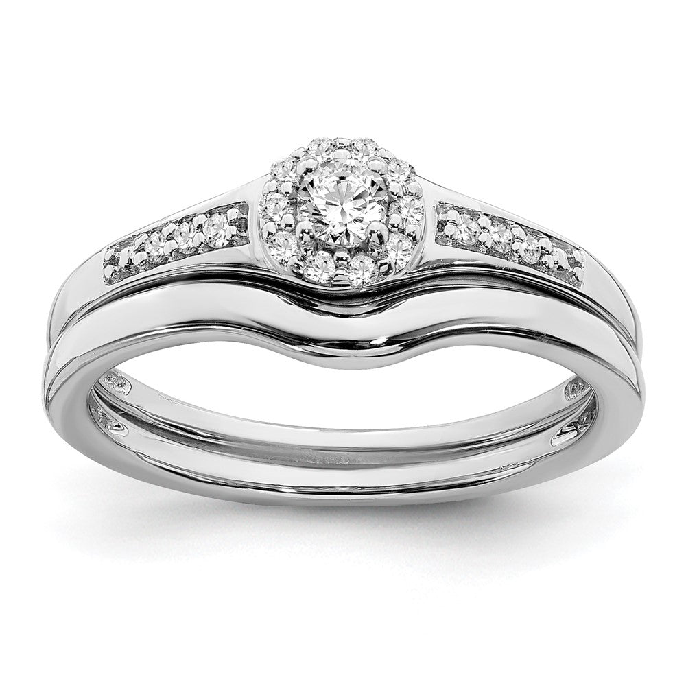 10K White Gold Wedding Set Use Rm6391B 0W & Rm6391E 021 0Waa