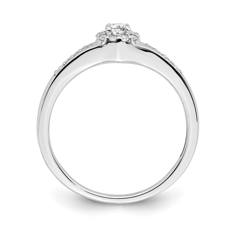 10k White Gold 1/5 Ct. Lab Grown Diamond VS/SI+ G+ Cluster Engagement Ring