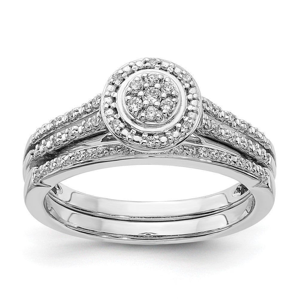 10K White Gold Wedding Set Use Rm6393B 006 0Waa & Rm6393E 016