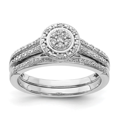 10K White Gold Wedding Set Use Rm6393B 006 0Waa & Rm6393E 016
