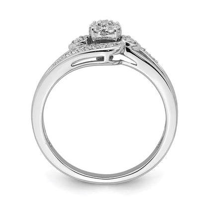 10k White Gold 1/5 Ct. Lab Grown Diamond VS/SI+ G+ Complete Cluster Engagement Ring