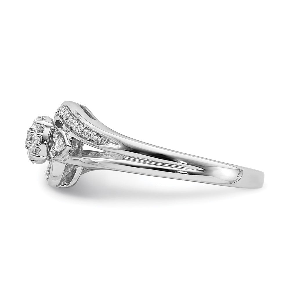 10k White Gold 1/5 Ct. Lab Grown Diamond VS/SI+ G+ Complete Cluster Engagement Ring
