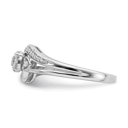 10k White Gold 1/5 Ct. Lab Grown Diamond VS/SI+ G+ Complete Cluster Engagement Ring