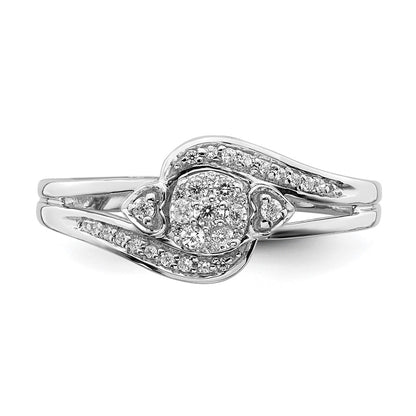 10k White Gold 1/5 Ct. Lab Grown Diamond VS/SI+ G+ Complete Cluster Engagement Ring