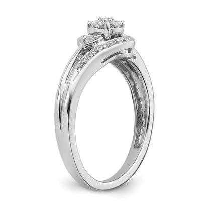10k White Gold 1/5 Ct. Lab Grown Diamond VS/SI+ G+ Complete Cluster Engagement Ring