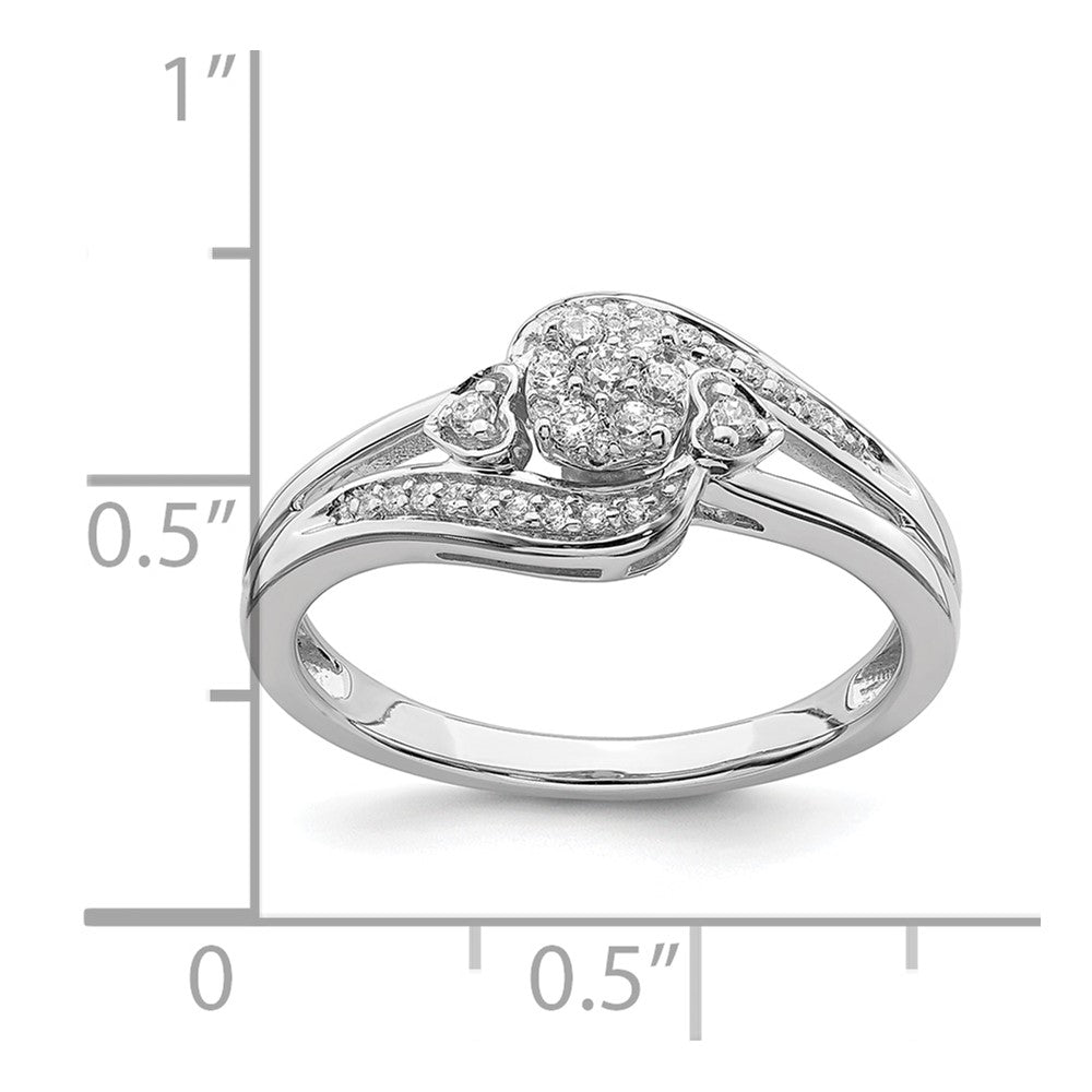 10k White Gold 1/5 Ct. Lab Grown Diamond VS/SI+ G+ Complete Cluster Engagement Ring