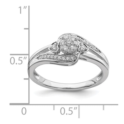 10k White Gold 1/5 Ct. Lab Grown Diamond VS/SI+ G+ Complete Cluster Engagement Ring