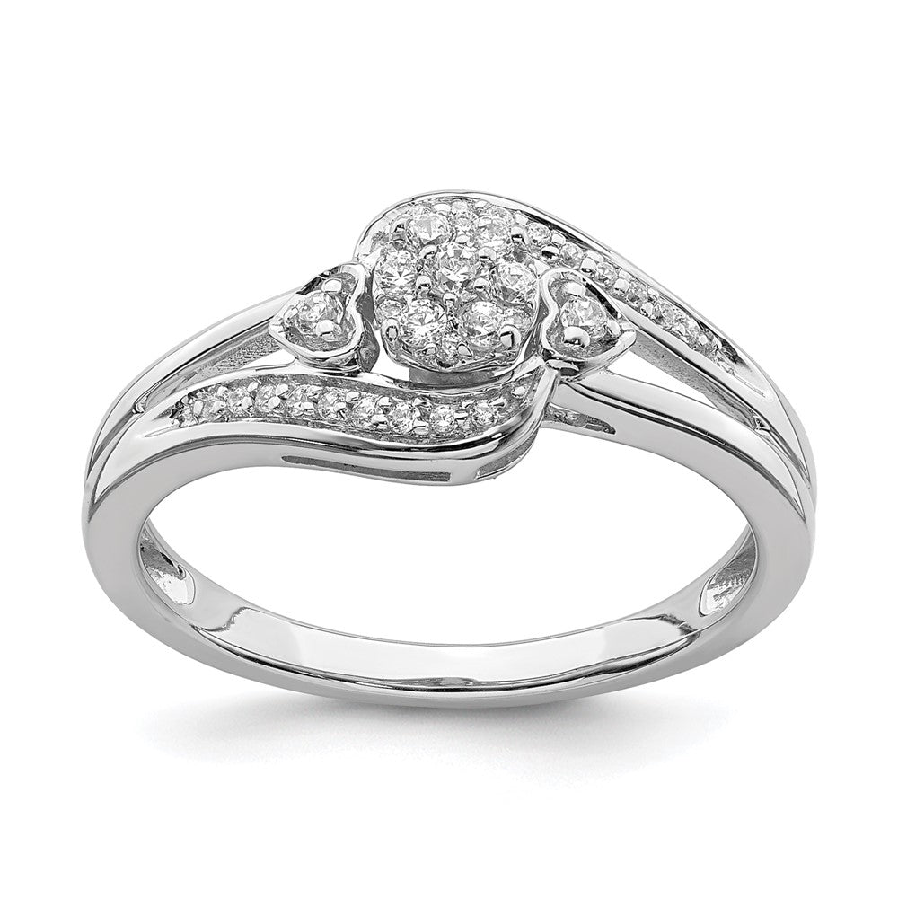 10k White Gold 1/5 Ct. Lab Grown Diamond VS/SI+ G+ Complete Cluster Engagement Ring
