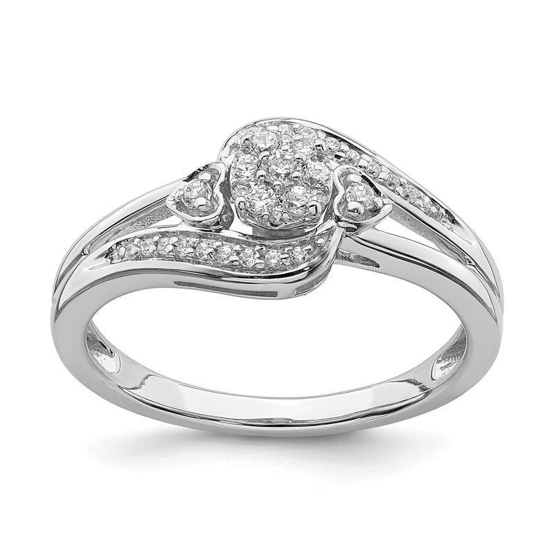 10k White Gold 1/5 Ct. Lab Grown Diamond VS/SI+ G+ Complete Cluster Engagement Ring
