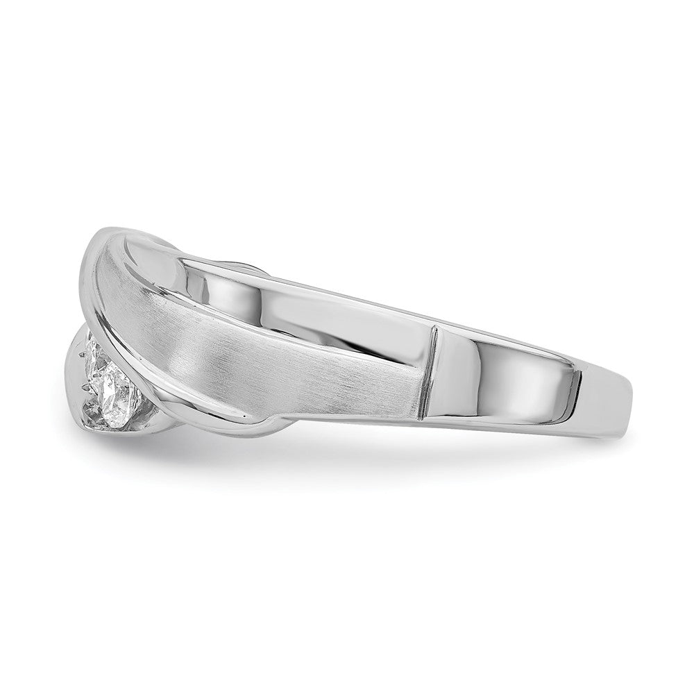 14k White Gold Men's Real Diamond Bridal Band