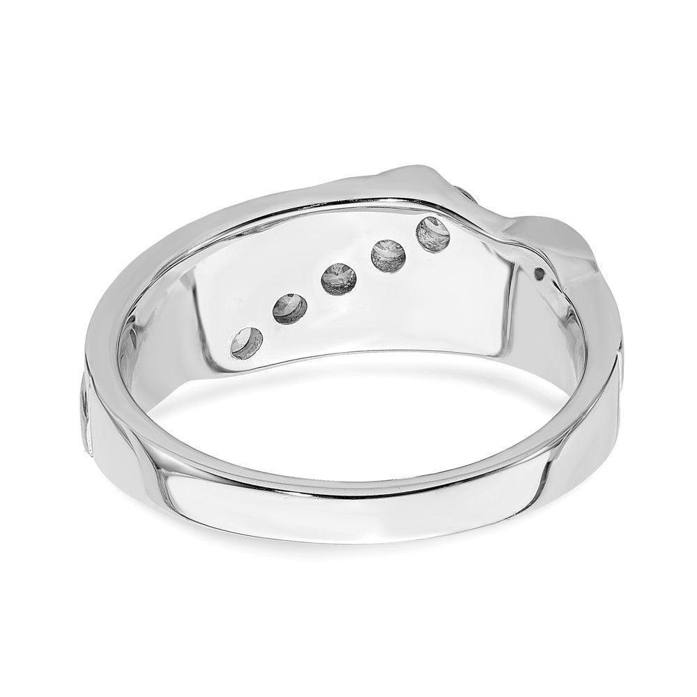 14k White Gold Men's Real Diamond Bridal Band