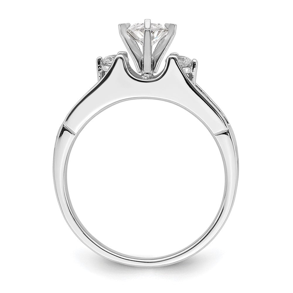 14k White Gold 5/8 Ct. Lab Grown Diamond VS/SI+ G+ Complete Round Size 9 Engagement Ring