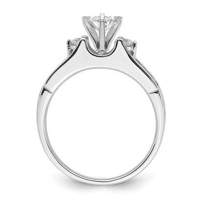 14k White Gold 5/8 Ct. Lab Grown Diamond VS/SI+ G+ Complete Round Size 9 Engagement Ring