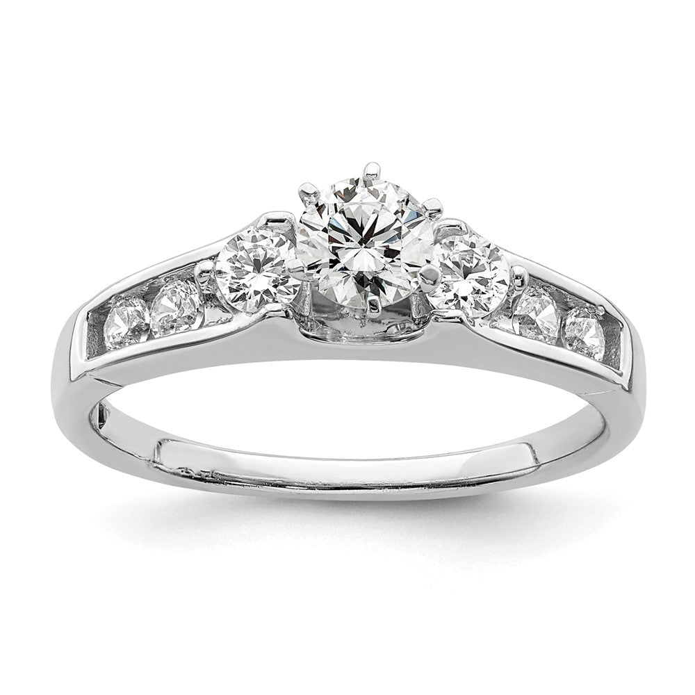 14k White Gold 5/8 Ct. Lab Grown Diamond VS/SI+ G+ Complete Round Size 9 Engagement Ring