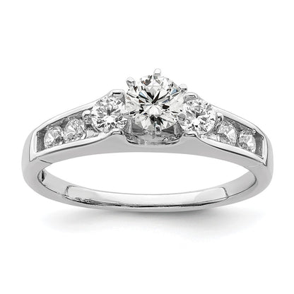 14k White Gold 5/8 Ct. Lab Grown Diamond VS/SI+ G+ Complete Round Size 9 Engagement Ring