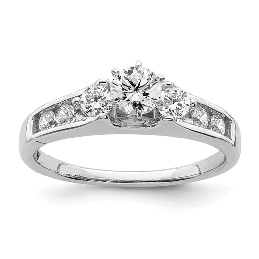 14k White Gold 5/8 Ct. Lab Grown Diamond VS/SI+ G+ Complete Round Size 9 Engagement Ring