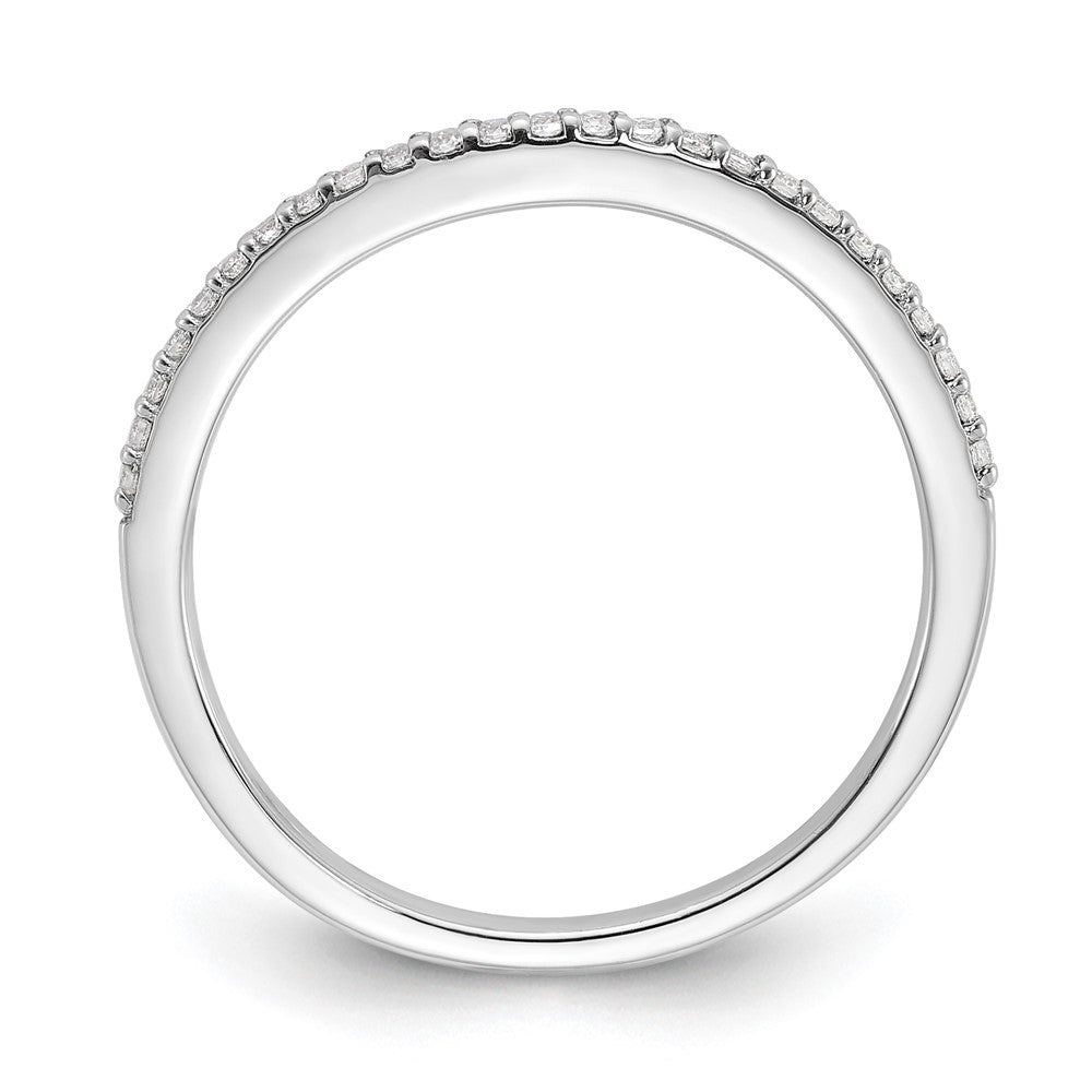 14k White Gold Contoured Real Diamond Band