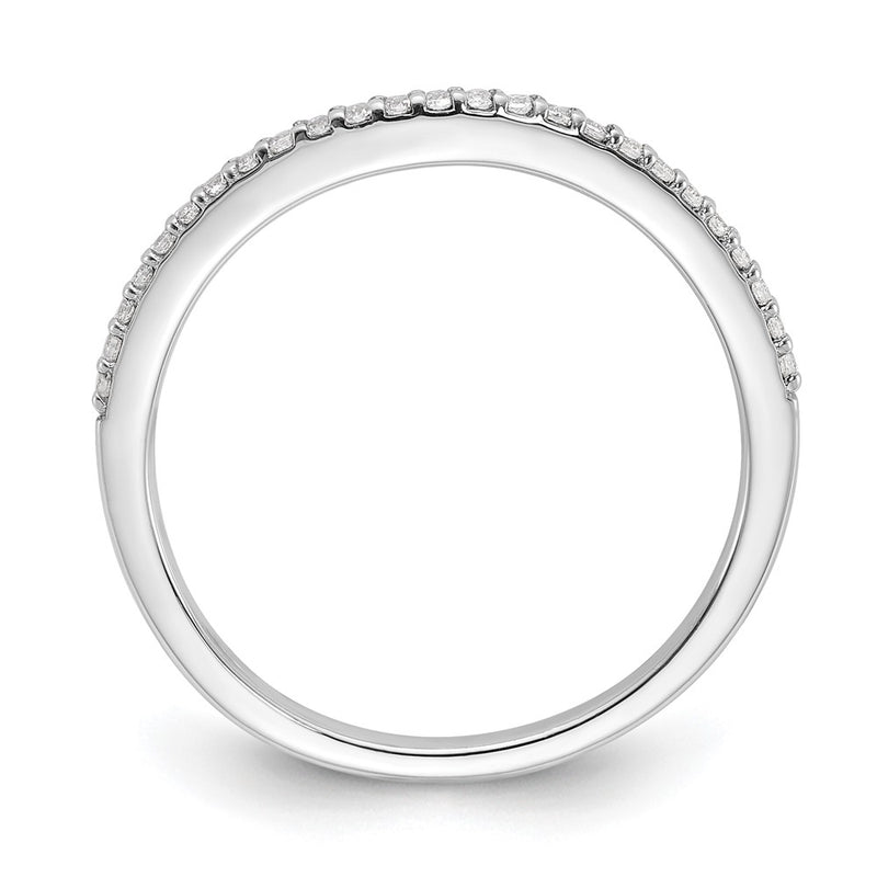 14k White Gold Contoured Real Diamond Band