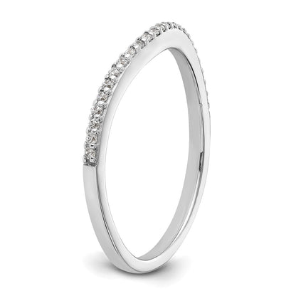 14k White Gold Contoured Real Diamond Band