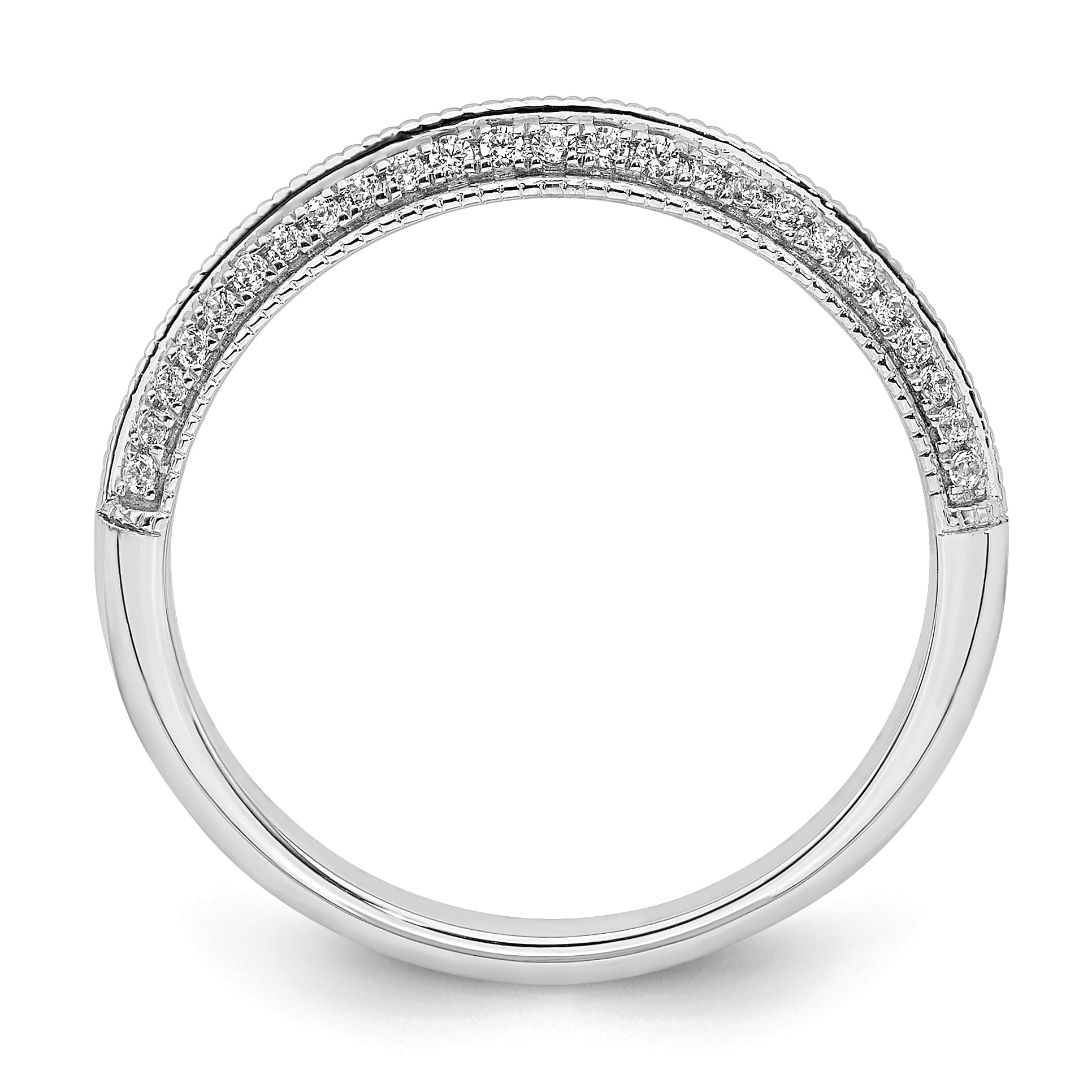 14K White Gold 1/5 Carat Diamond Complete Wedding Band