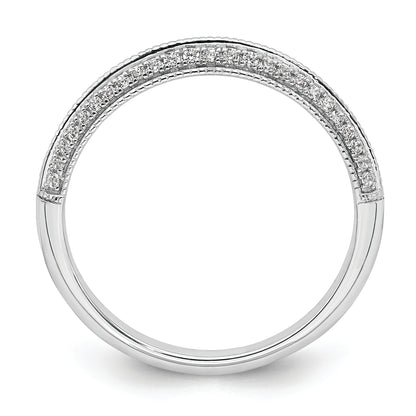 14K White Gold 1/5 Carat Diamond Complete Wedding Band