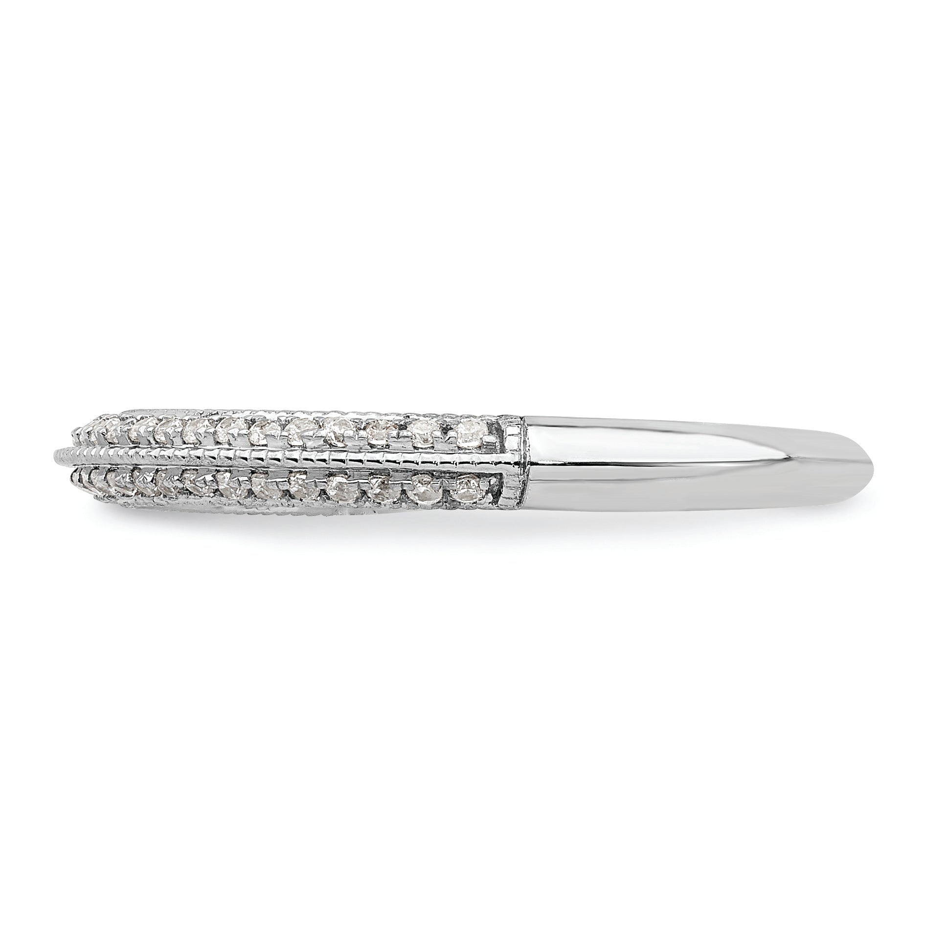 14K White Gold 1/5 Carat Diamond Complete Wedding Band