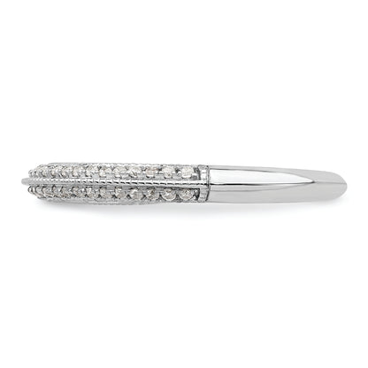 14K White Gold 1/5 Carat Diamond Complete Wedding Band