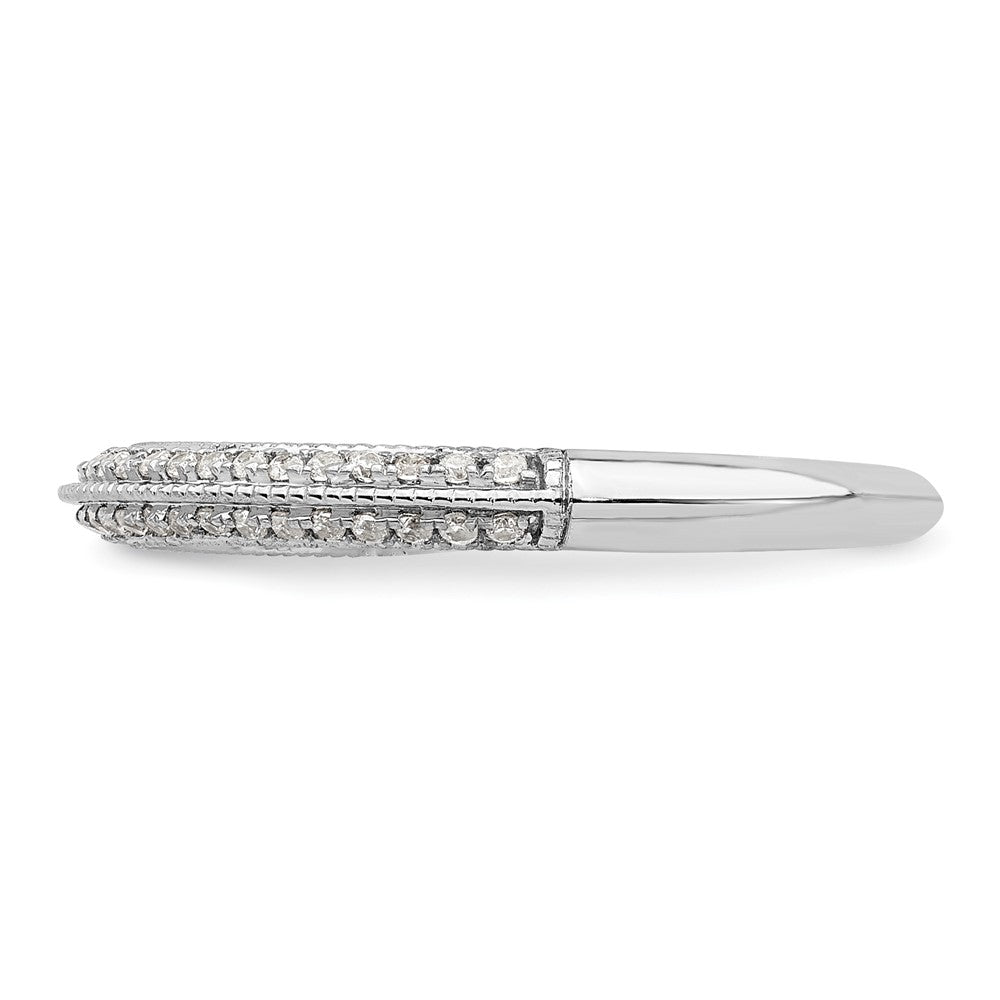 14K White Gold 1/5 Carat Diamond Complete Wedding Band