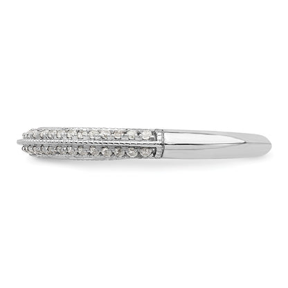14K White Gold 1/5 Carat Diamond Complete Wedding Band
