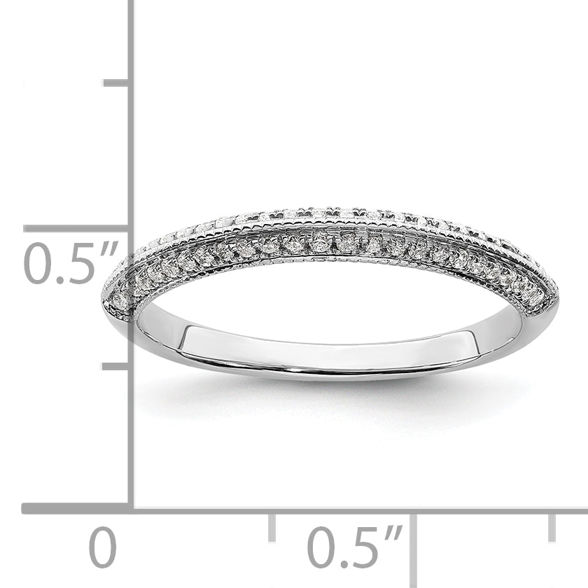 14K White Gold 1/5 Carat Diamond Complete Wedding Band