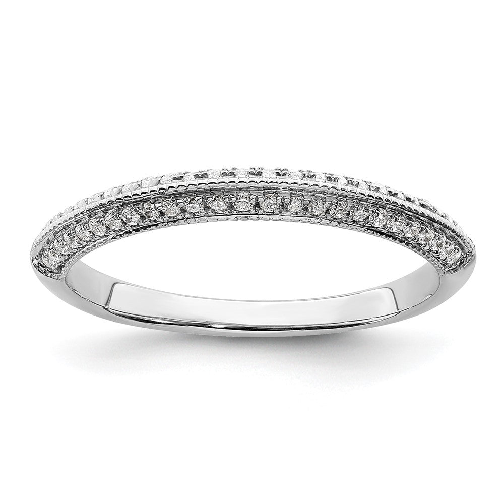 14K White Gold 1/5 Carat Diamond Complete Wedding Band