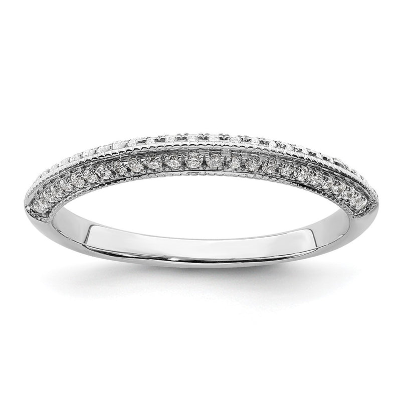 14K White Gold 1/5 Carat Diamond Complete Wedding Band