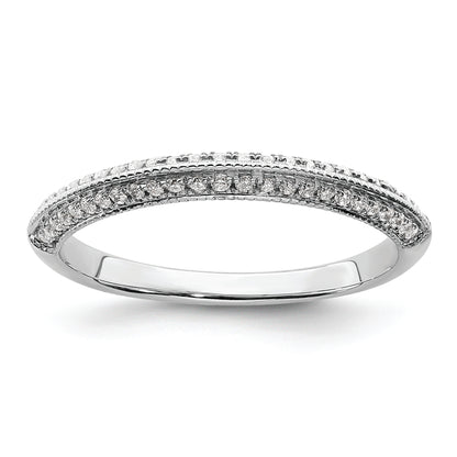 14K White Gold 1/5 Carat Diamond Complete Wedding Band
