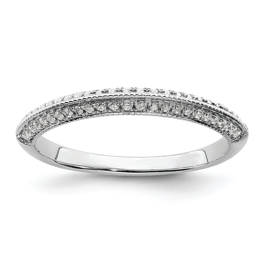 14K White Gold 1/5 Carat Diamond Complete Wedding Band