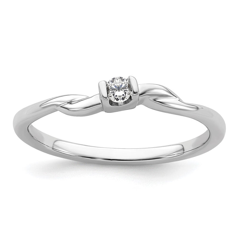 First Promise 14k White Gold 1/15 Ct. Lab Grown Diamond VS/SI+ G+ Petite Engagement Ring