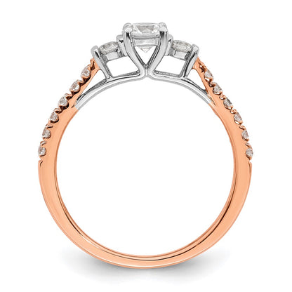 14K White/Rose Gold Rose 3/4 Ct. Lab Grown Diamond VS/SI+ G+ Complete Petite Engagement Ring