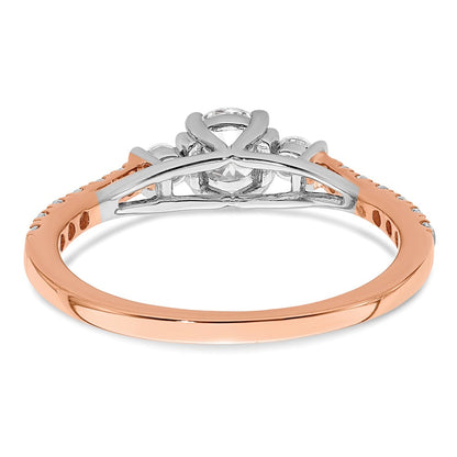 14K White/Rose Gold Rose 3/4 Ct. Lab Grown Diamond VS/SI+ G+ Complete Petite Engagement Ring