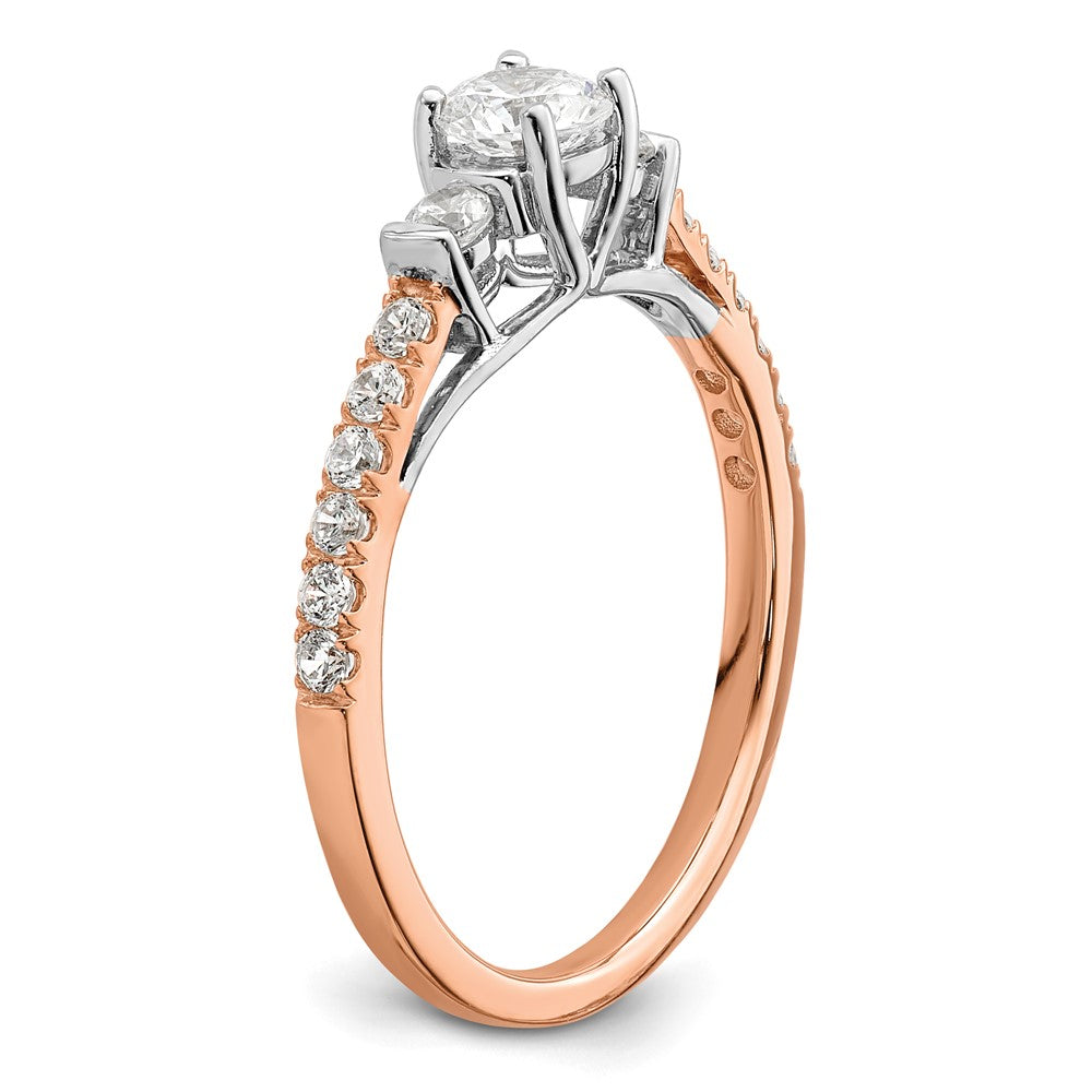 14K White/Rose Gold Rose 3/4 Ct. Lab Grown Diamond VS/SI+ G+ Complete Petite Engagement Ring